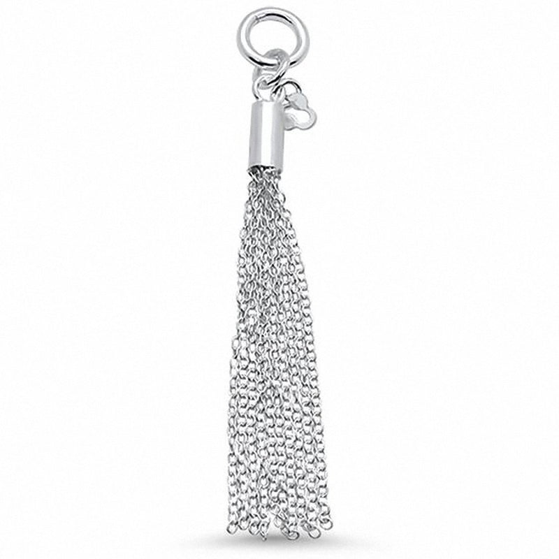 Plain Dangling Rolo Chain Pendant Charm 925 Sterling Silver Choose Color