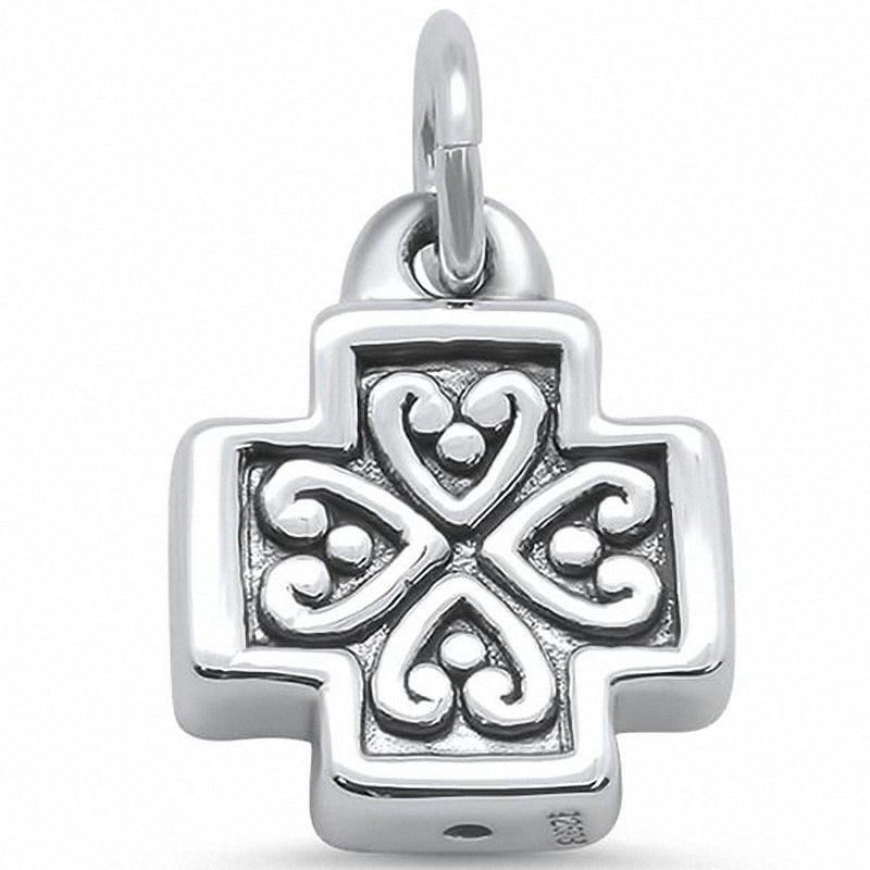 Plain Heart Filigree Clover Leaf Pendant Charm 925 Sterling Silver Choose Color