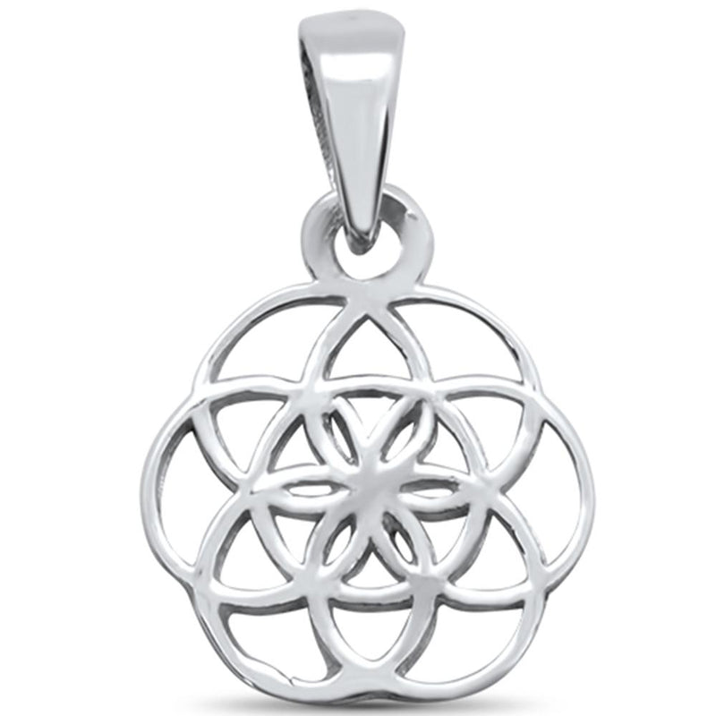 Doodle Flower Celtic Design Pendant Charm Solid 925 Sterling Silver Choose Color