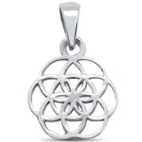 Doodle Flower Celtic Design Pendant Charm Solid 925 Sterling Silver Choose Color