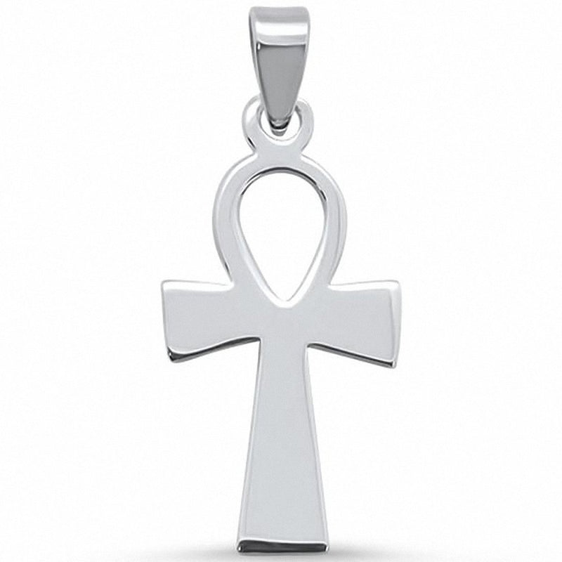 Ankh Cross Pendant Charm Plain 925 Sterling Silver