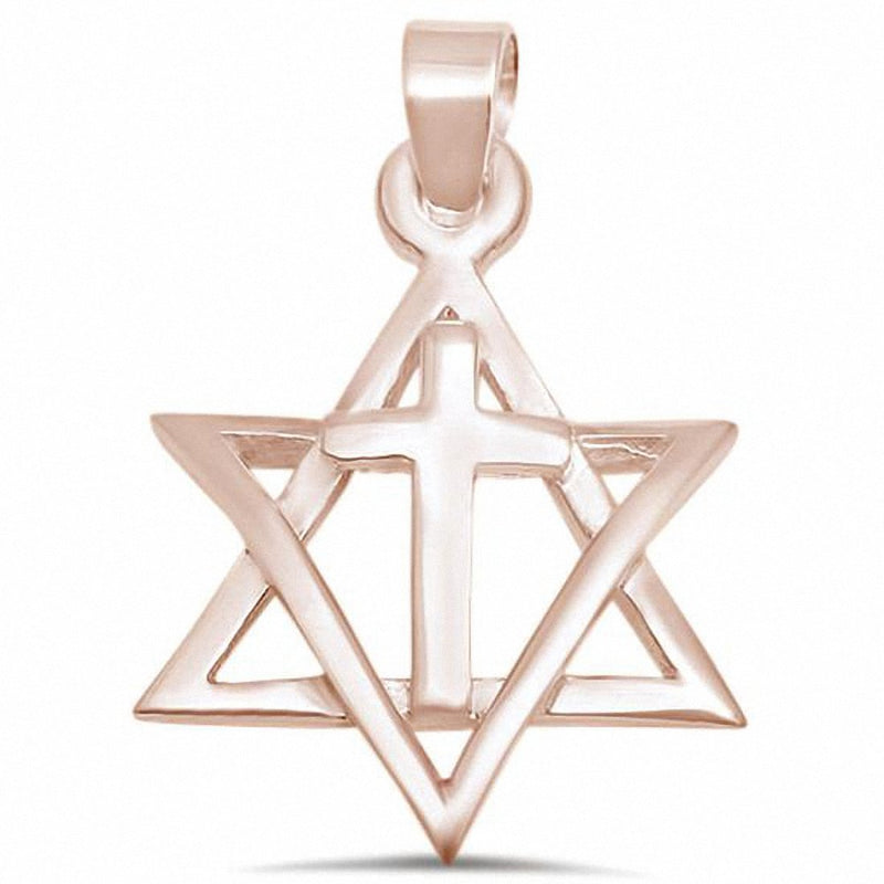 Plain Star of David Cross Pendant Charm 925 Sterling Silver Choose Color