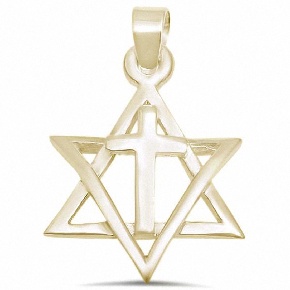 Plain Star of David Cross Pendant Charm 925 Sterling Silver Choose Color