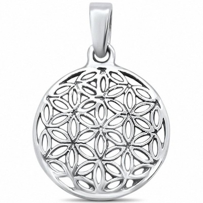 Modern Filigree Pendant 925 Sterling Silver Choose color