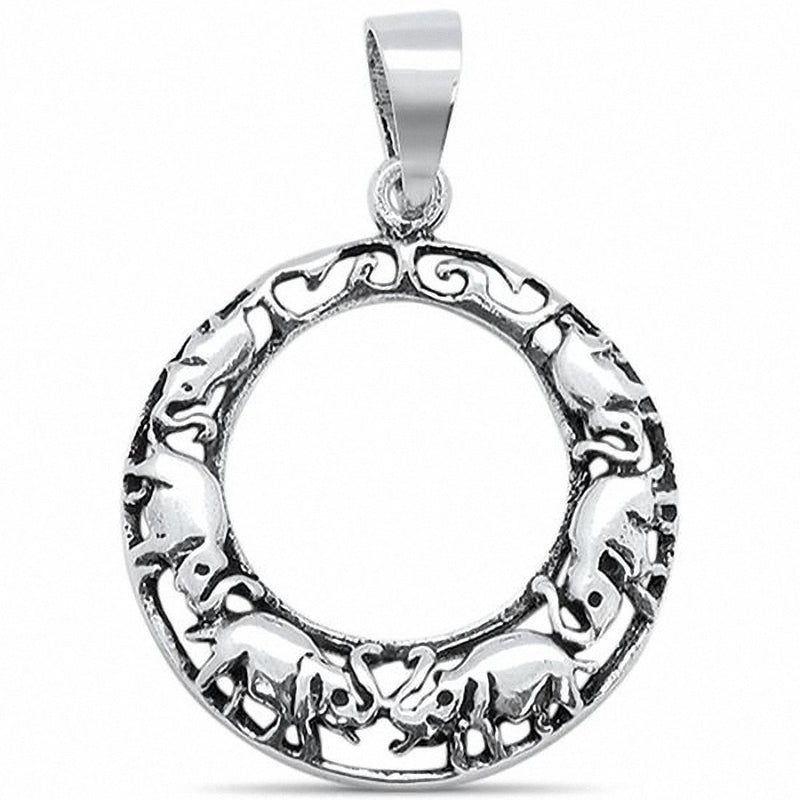 Plain Elephant Pendant Charm 925 Sterling Silver Choose color