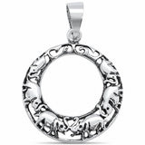 Plain Elephant Pendant Charm 925 Sterling Silver Choose color