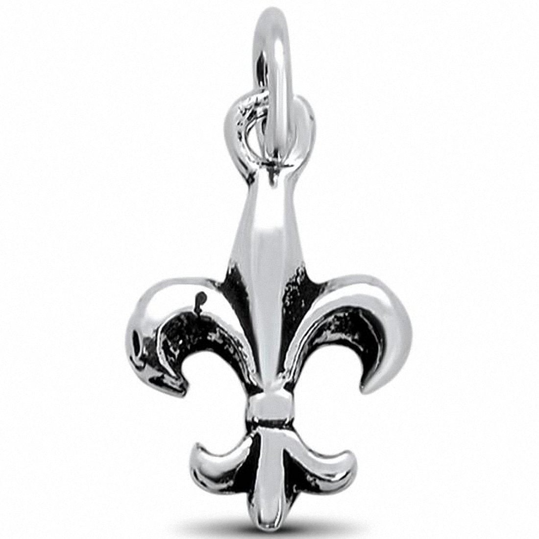 Fleur De Lis Charm Pendant 925 Sterling Silver Choose color