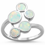 Animal Paw Design Ring Created Blue Opal, Cubic Zirconia 925 Sterling Silver Choose Color