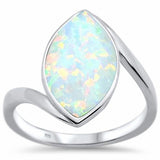 Fashion Marquise Shape Solitaire Ring 925 Sterling Silver Choose Color