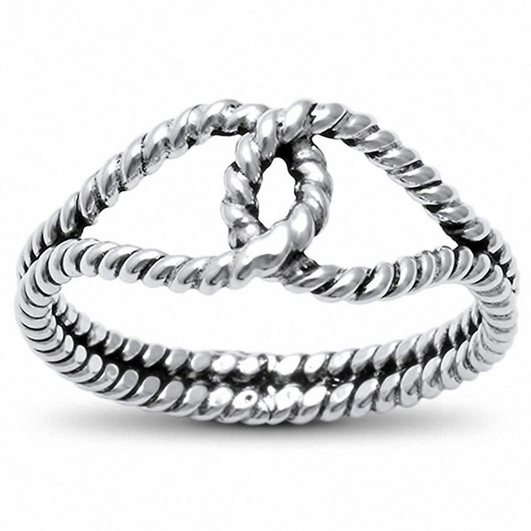 TWISTED ROPE KNOT RING-SILVER925-ロープリング Interlocking Knot Ring Band Twisted Cable Rope 925 Sterling Silver