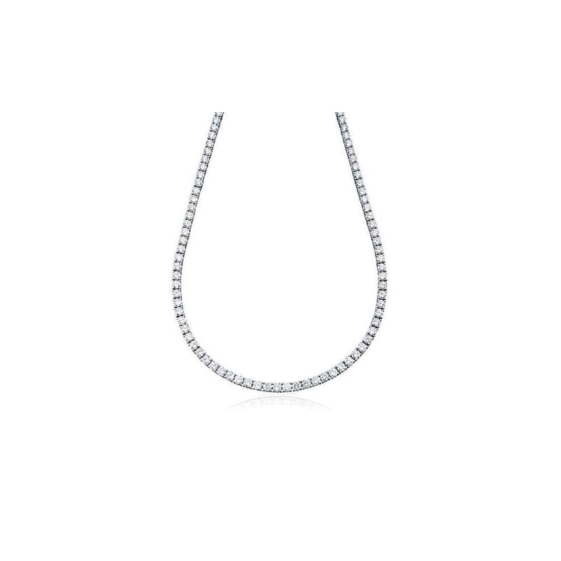 6MM CZ Tennis Necklaces .925 Sterling Silver Length "20" Inches