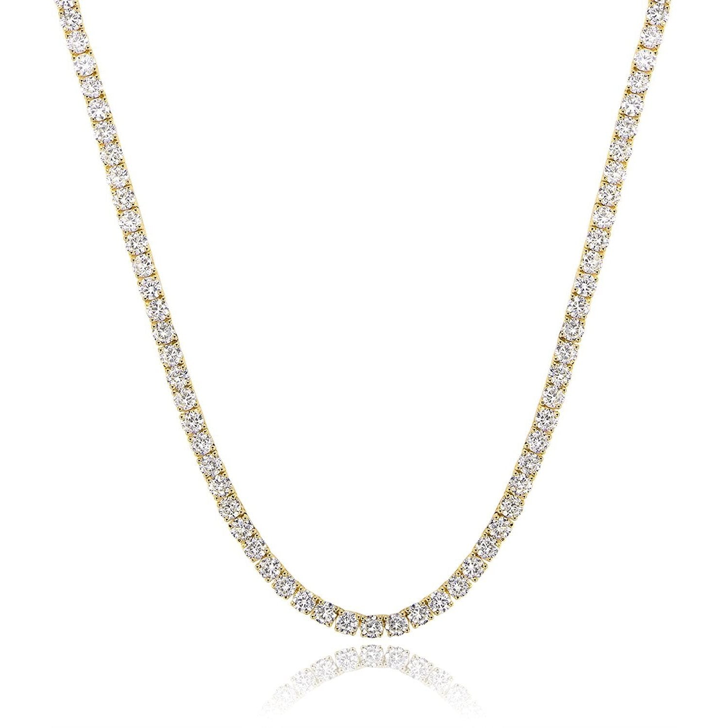 2MM CZ Tennis Necklaces .925 Sterling Silver Length "17" Inches