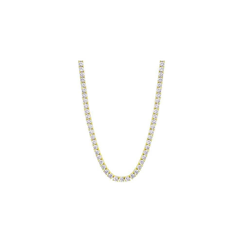 3MM CZ Tennis Necklaces .925 Sterling Silver Length "17 to 30" Inches