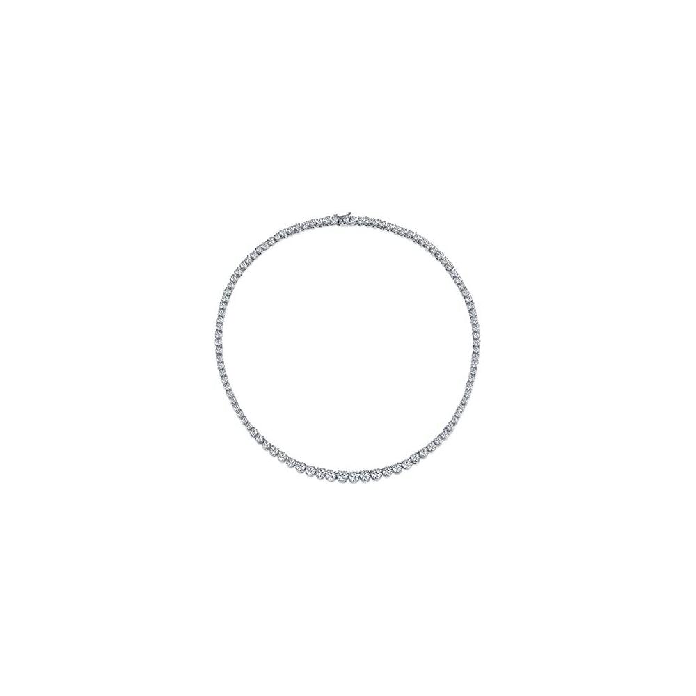 3MM CZ Tennis Necklaces .925 Sterling Silver Length "17 to 30" Inches
