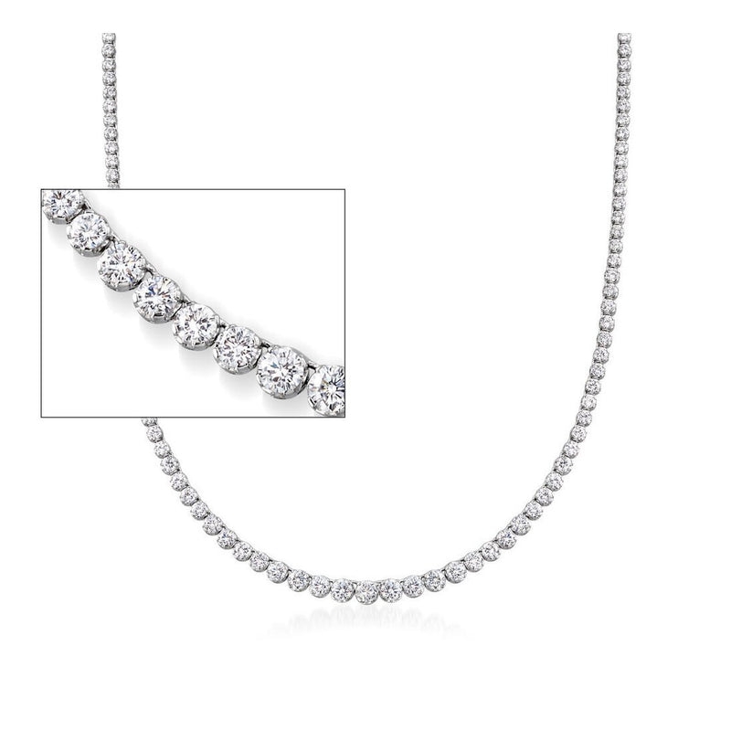 2MM CZ Tennis Necklaces .925 Sterling Silver Length "17" Inches