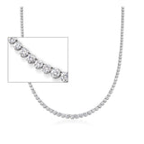 2MM CZ Tennis Necklaces .925 Sterling Silver Length "17" Inches
