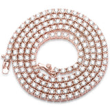 2.5MM CZ Tennis Necklaces .925 Sterling Silver Length "17 to 24" Inches