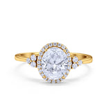 Halo Art Deco Oval Engagement Ring Simulated Cubic Zirconia 925 Sterling Silver
