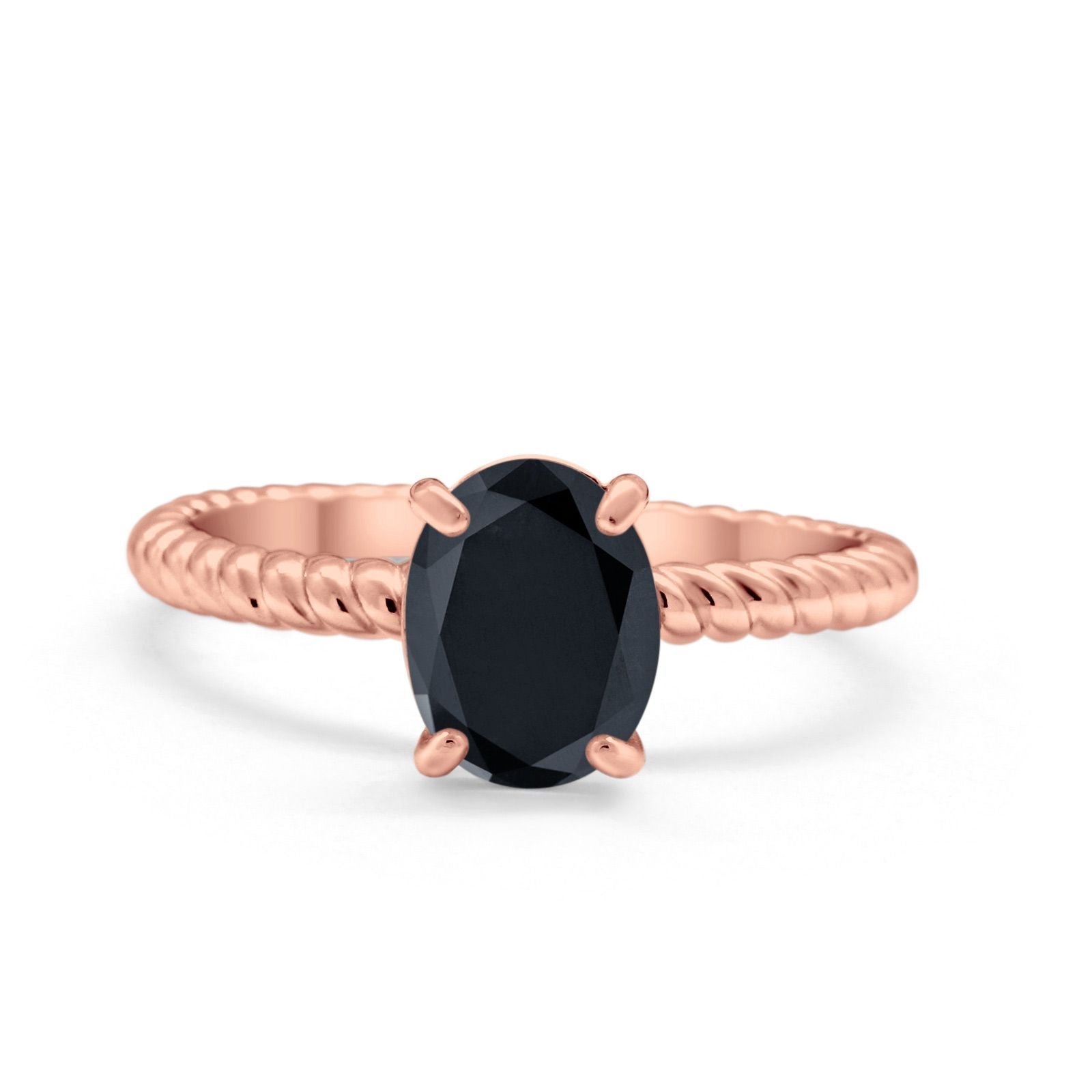 Solitaire Braided Engagement Ring Simulated Cubic Zirconia 925 Sterling Silver