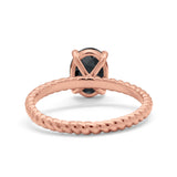 Solitaire Braided Engagement Ring Simulated Cubic Zirconia 925 Sterling Silver