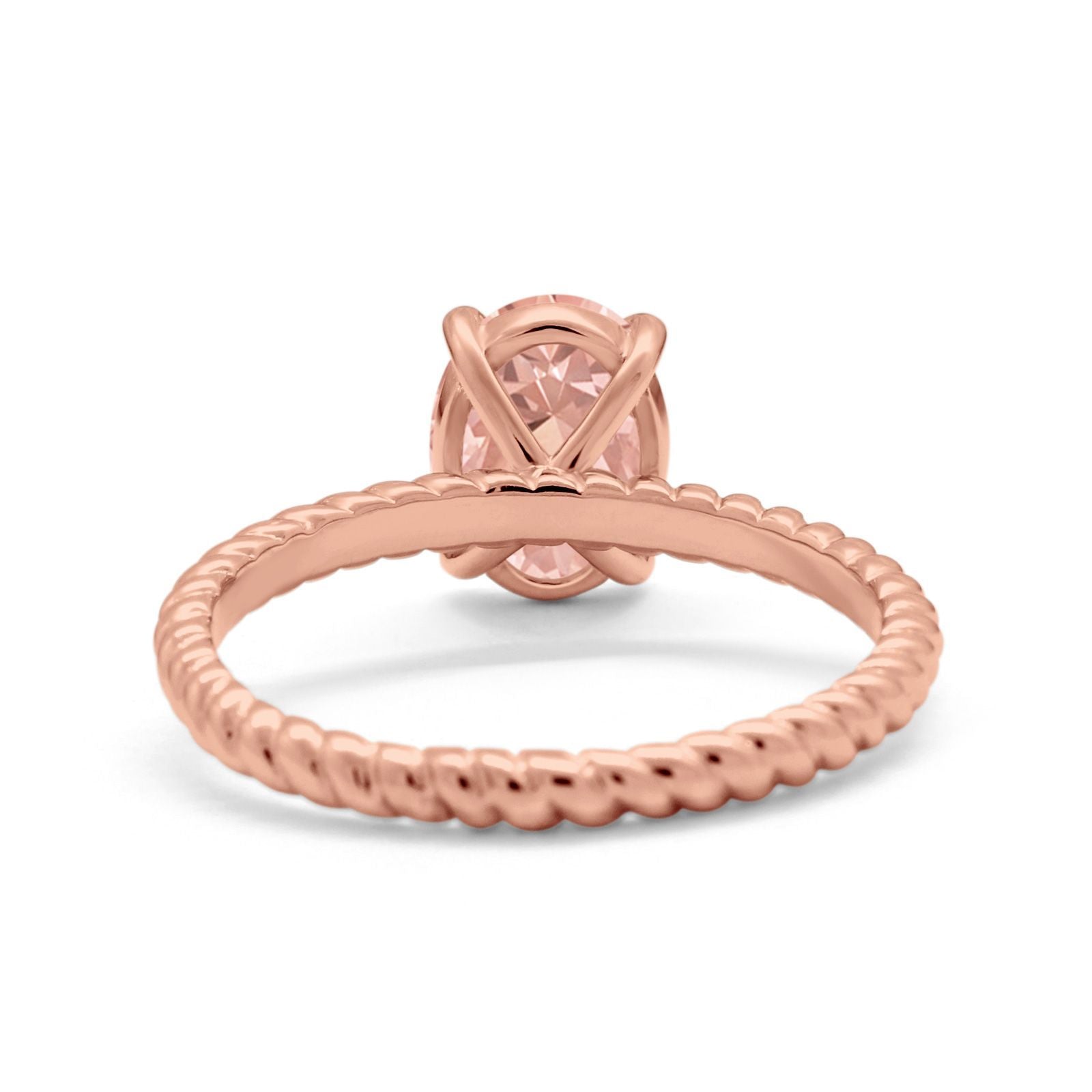 Solitaire Braided Engagement Ring Simulated Cubic Zirconia 925 Sterling Silver