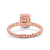 Solitaire Braided Engagement Ring Simulated Cubic Zirconia 925 Sterling Silver