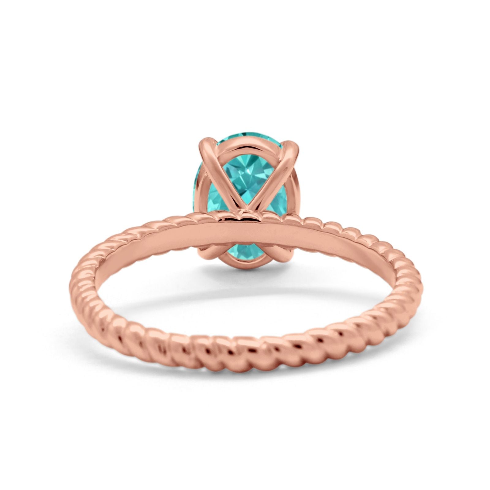 Solitaire Braided Engagement Ring Simulated Cubic Zirconia 925 Sterling Silver