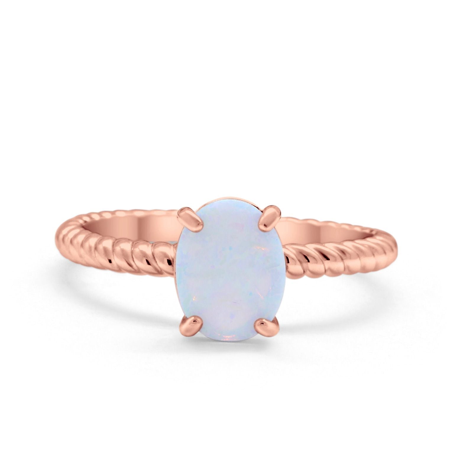 Solitaire Braided Engagement Ring Simulated Cubic Zirconia 925 Sterling Silver