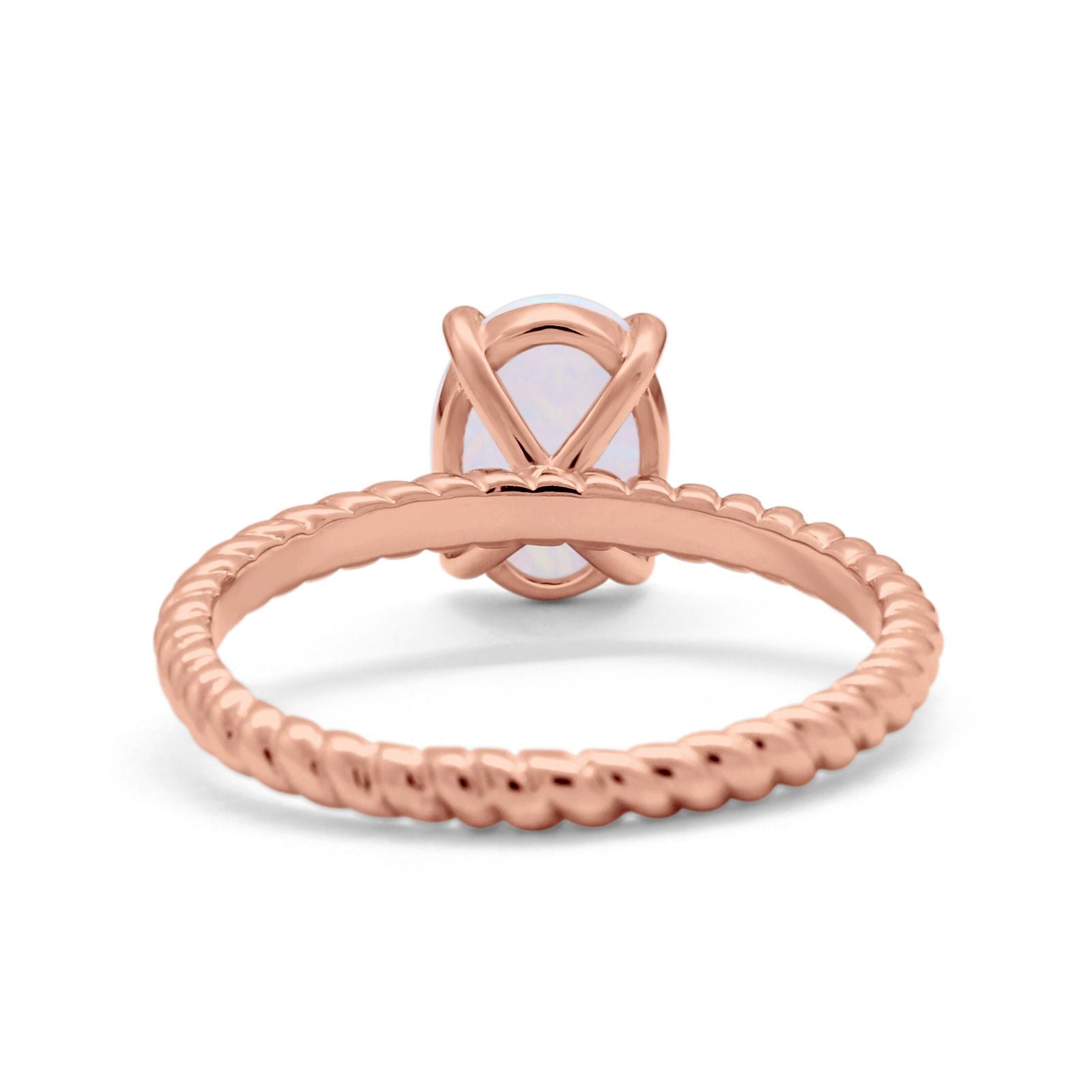 Solitaire Braided Engagement Ring Simulated Cubic Zirconia 925 Sterling Silver