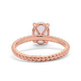 Solitaire Braided Engagement Ring Simulated Cubic Zirconia 925 Sterling Silver