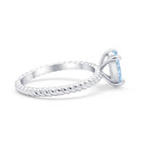 Solitaire Braided Engagement Ring Simulated Cubic Zirconia 925 Sterling Silver