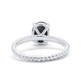 Solitaire Braided Engagement Ring Simulated Cubic Zirconia 925 Sterling Silver