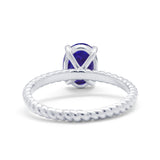 Solitaire Braided Engagement Ring Simulated Cubic Zirconia 925 Sterling Silver