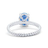 Solitaire Braided Engagement Ring Simulated Cubic Zirconia 925 Sterling Silver