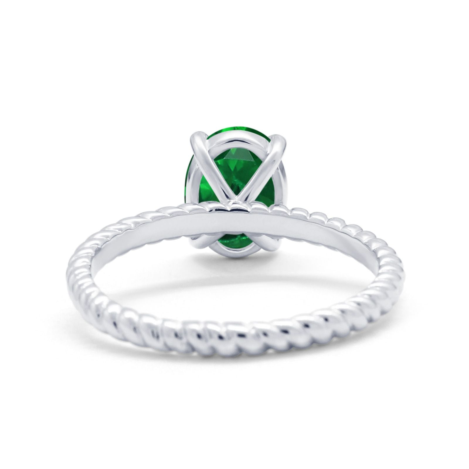 Solitaire Braided Engagement Ring Simulated Cubic Zirconia 925 Sterling Silver