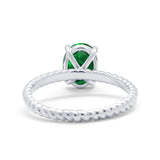 Solitaire Braided Engagement Ring Simulated Cubic Zirconia 925 Sterling Silver