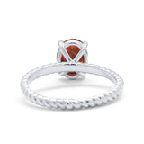 Solitaire Braided Engagement Ring Simulated Cubic Zirconia 925 Sterling Silver