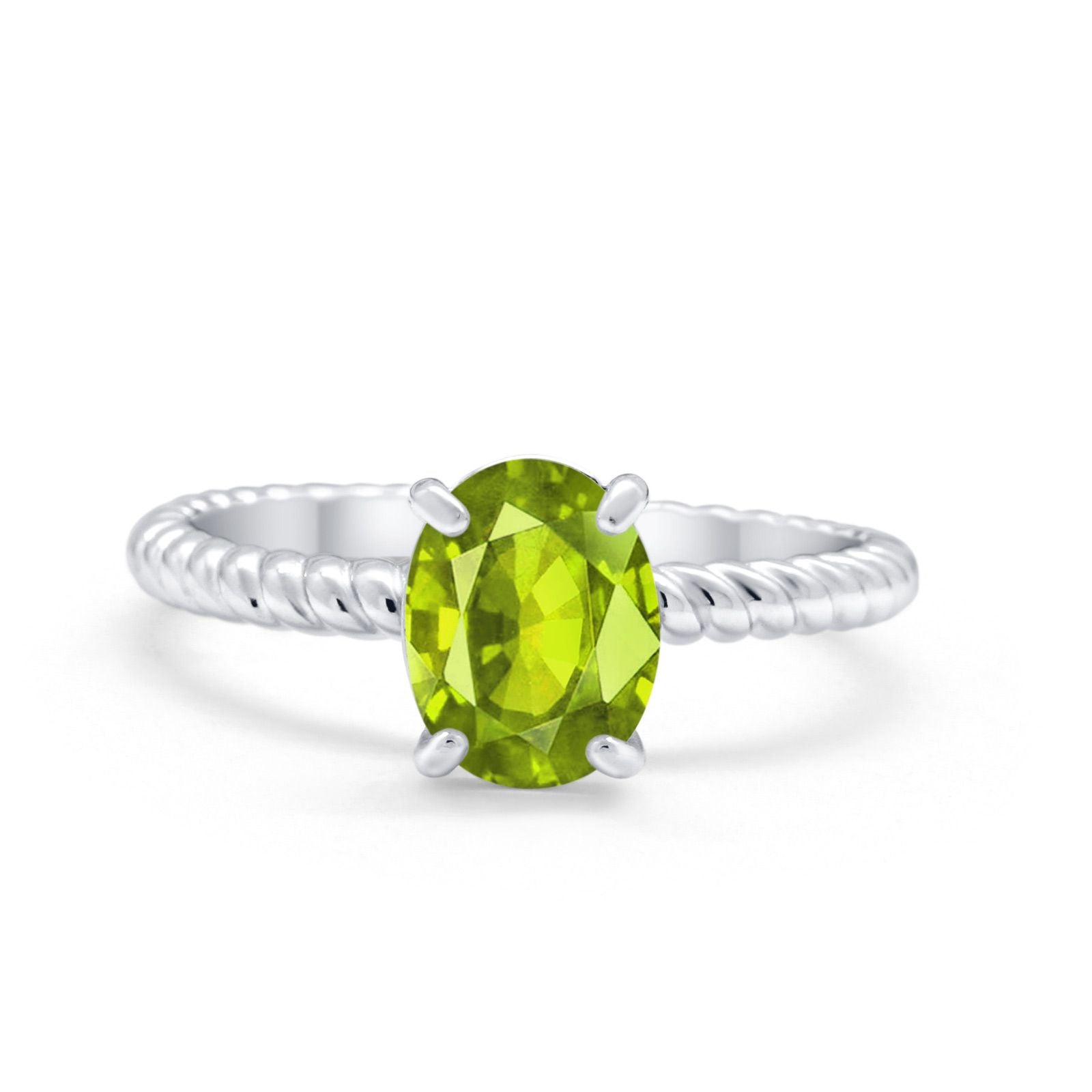 Solitaire Braided Engagement Ring Simulated Cubic Zirconia 925 Sterling Silver