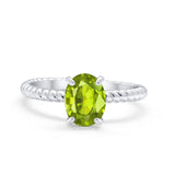 Solitaire Braided Engagement Ring Simulated Cubic Zirconia 925 Sterling Silver