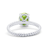 Solitaire Braided Engagement Ring Simulated Cubic Zirconia 925 Sterling Silver