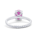 Solitaire Braided Engagement Ring Simulated Cubic Zirconia 925 Sterling Silver