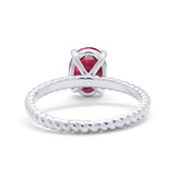 Solitaire Braided Engagement Ring Simulated Cubic Zirconia 925 Sterling Silver