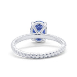 Solitaire Braided Engagement Ring Simulated Cubic Zirconia 925 Sterling Silver