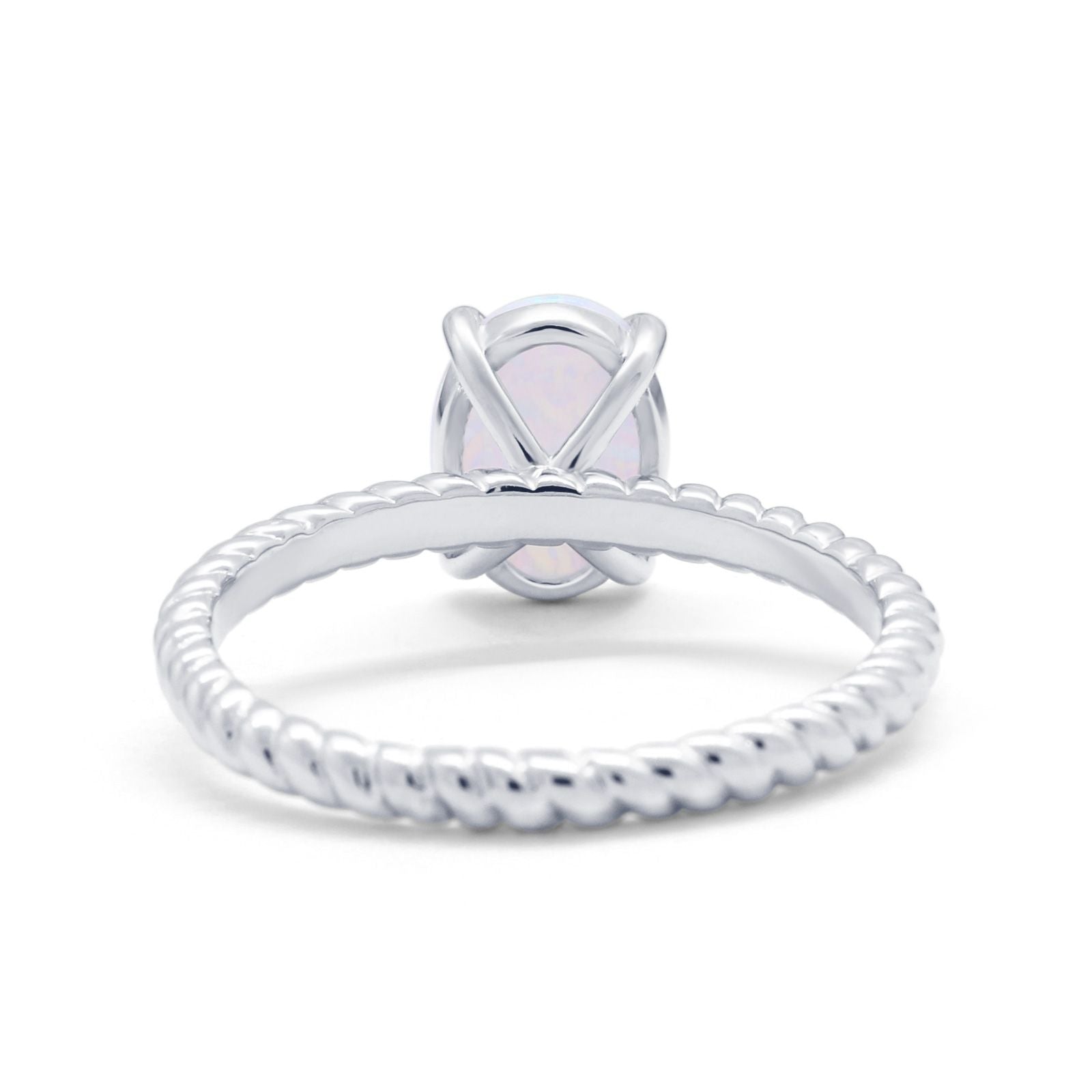 Solitaire Braided Engagement Ring Simulated Cubic Zirconia 925 Sterling Silver