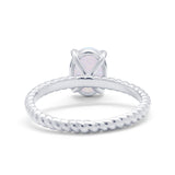 Solitaire Braided Engagement Ring Simulated Cubic Zirconia 925 Sterling Silver