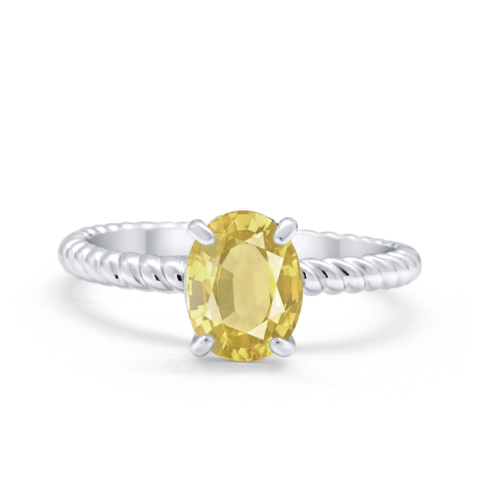 Solitaire Braided Engagement Ring Simulated Cubic Zirconia 925 Sterling Silver