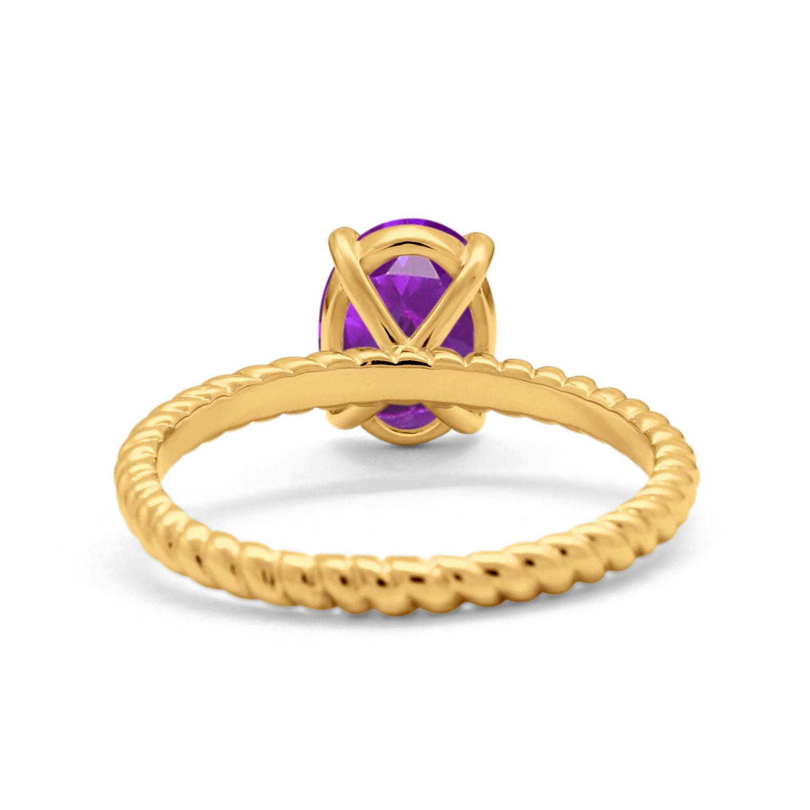 Solitaire Braided Engagement Ring Simulated Cubic Zirconia 925 Sterling Silver