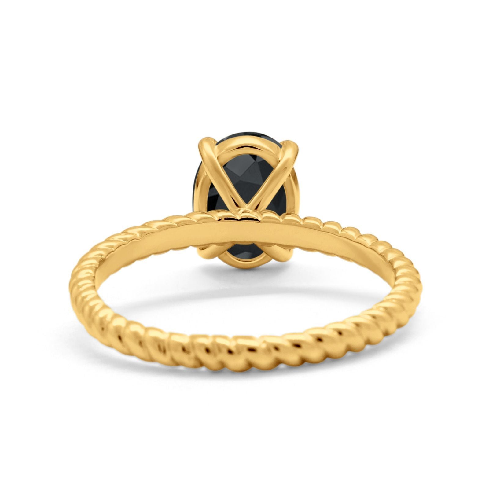 Solitaire Braided Engagement Ring Simulated Cubic Zirconia 925 Sterling Silver