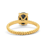 Solitaire Braided Engagement Ring Simulated Cubic Zirconia 925 Sterling Silver