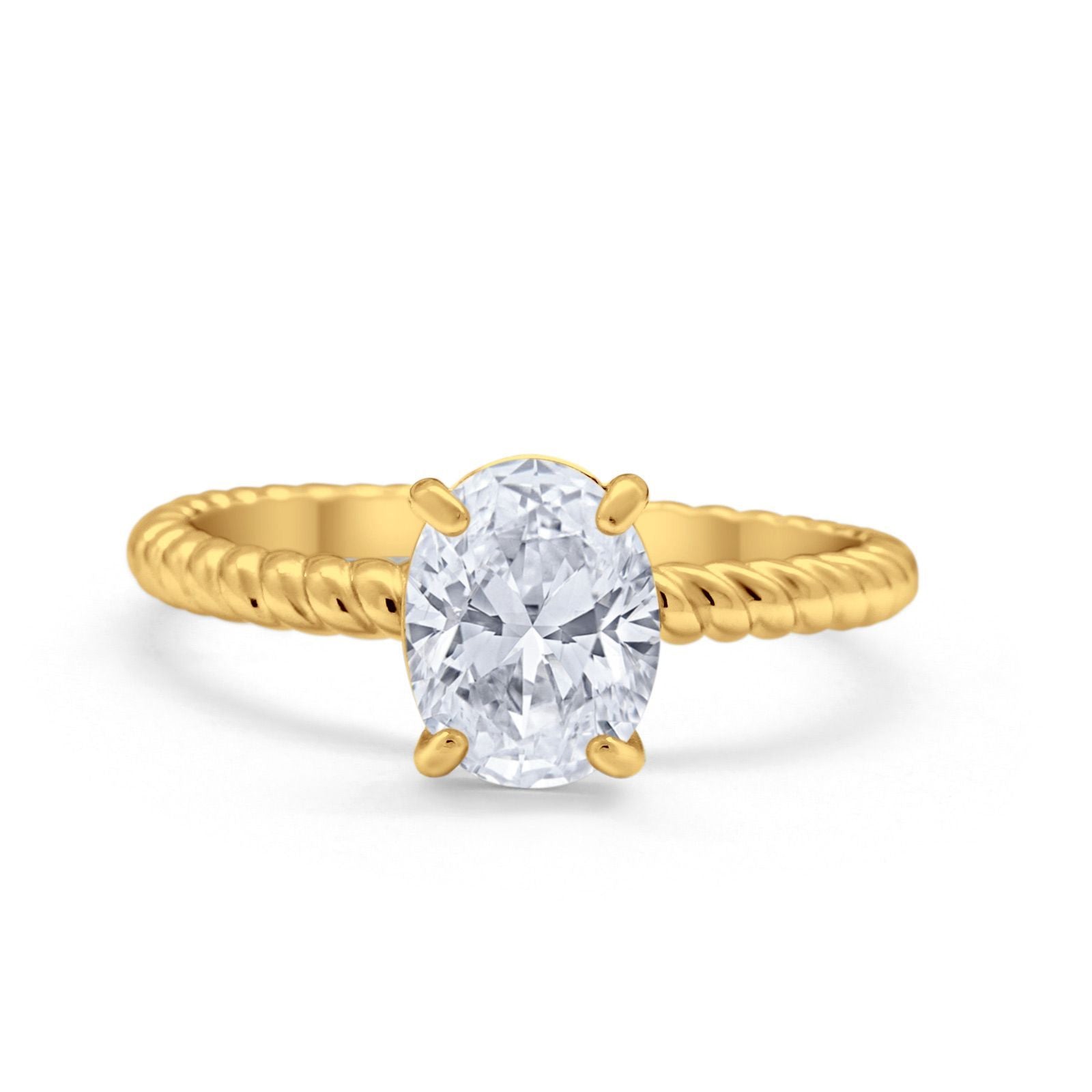 Solitaire Braided Engagement Ring Simulated Cubic Zirconia 925 Sterling Silver